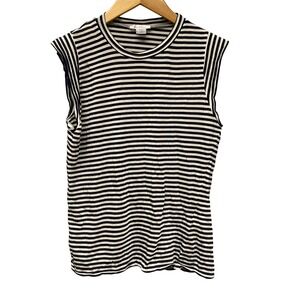 Max Mara Navy White Striped Sleeveless Tank Top Size L Nautical Coastal Chic